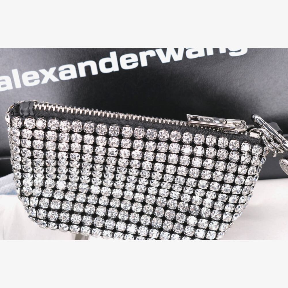 Alexander Wang Heiress Crystal Coin Purse Keychain NWT Box 70424N12M